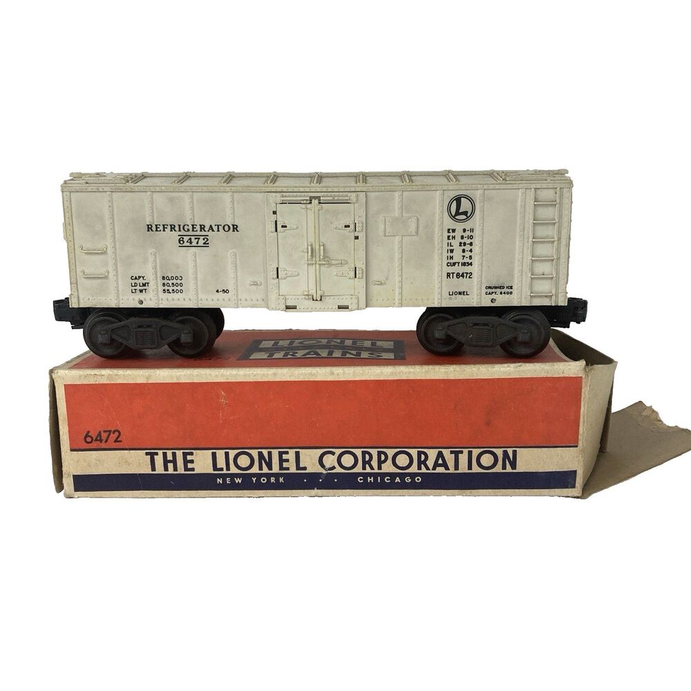 Lionel O Scale No. 6472 Refrigerator Car - Original Box - Missing 1 Door Spring